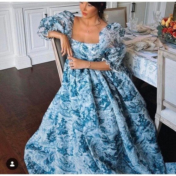 Selkie Dresses & Skirts - Selkie The High Rise Bustle Dress Classic Eoile Blue
